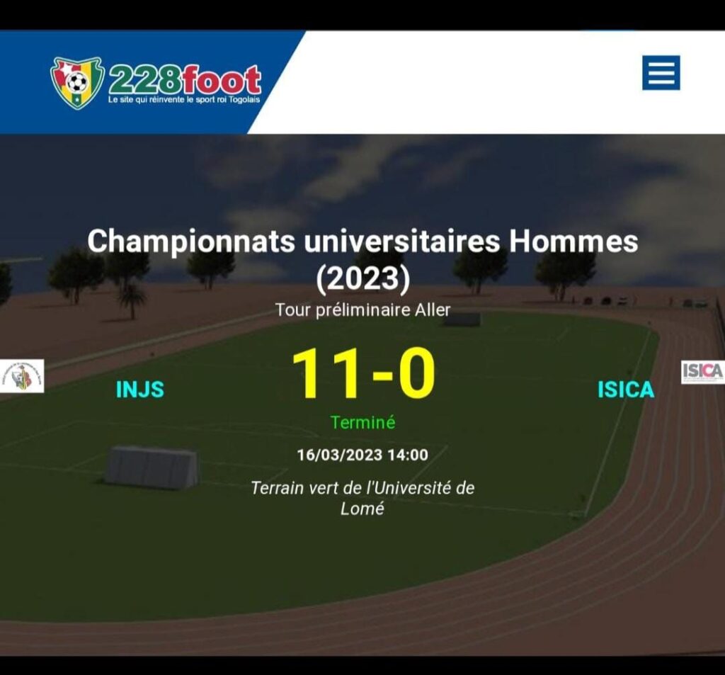 Championnats Universitaires : L'ISICA battu 11 buts à 0 par l'INJS