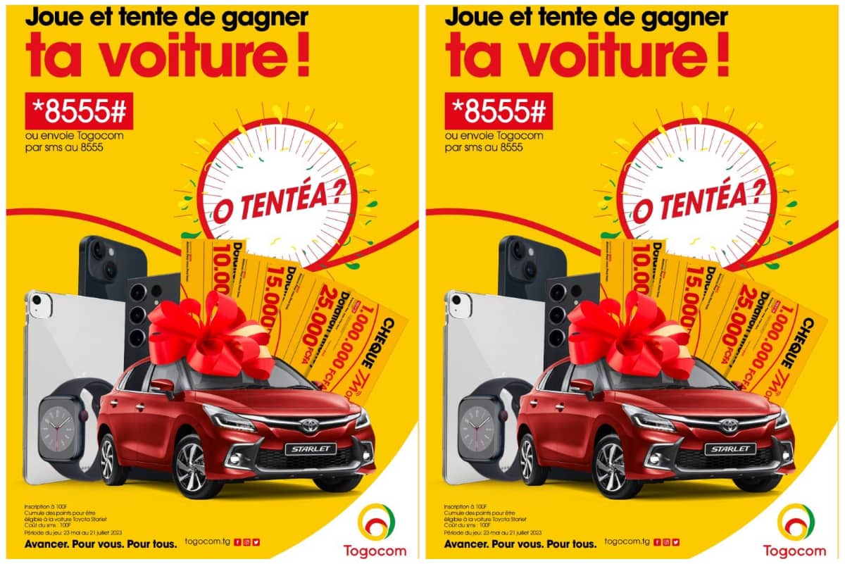 O tentéaa : Jouez et Gagnez une Toyota Starlet et des Cadeaux Sensationnels avec TOGOCOM !
