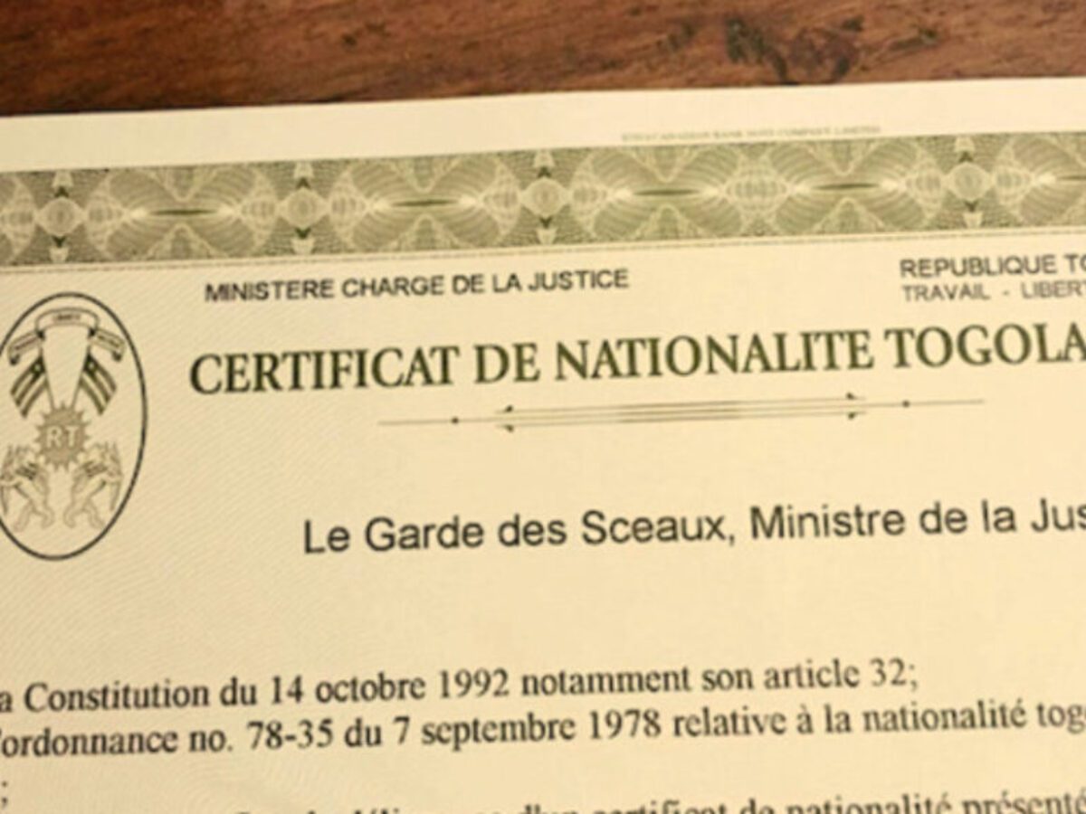 Togo : Voici le nombre de certificats de nationalité délivrés par mois