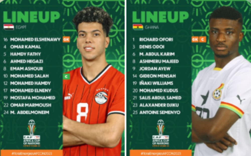 Égypte vs. Ghana : Compositions officielles