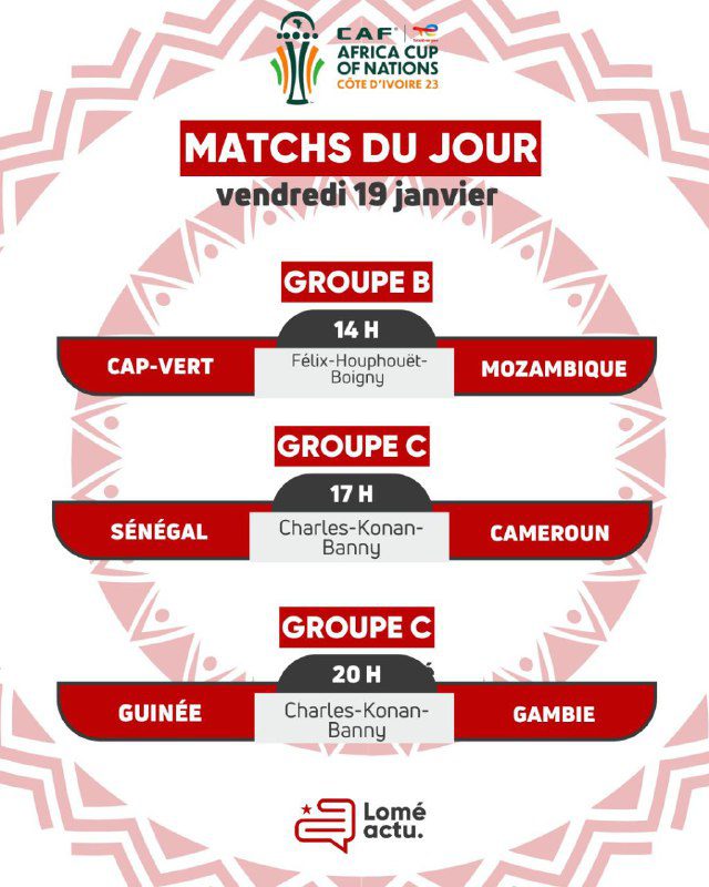 CAN 2024/ Sénégal vs. Programme complet du vendredi 19 janvier