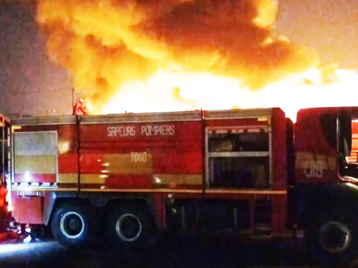 Togo : Incendie au marché de Kégué (VIDEO)