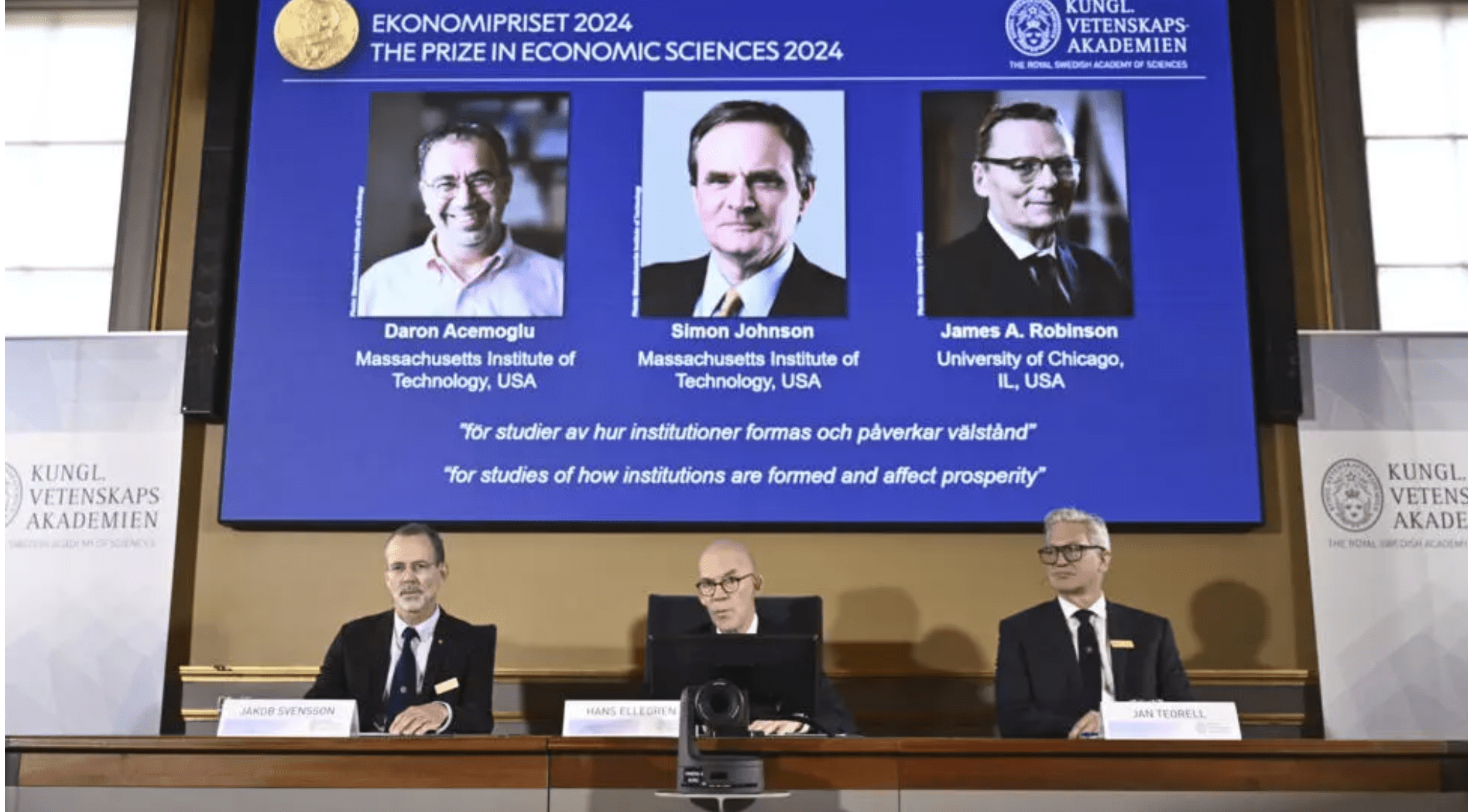 Nobel d’économie 2024 : Voici pourquoi Acemoglu, Johnson et Robinson ont décroché le prix !